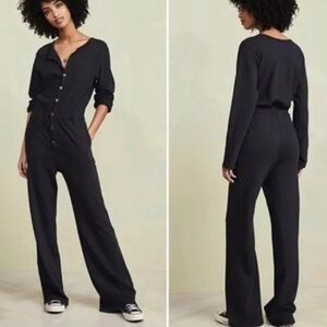 Black Aerie Weekend french terry Jumpsuit NWT Sz Xs
